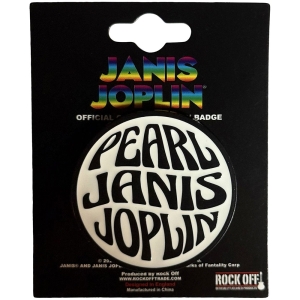 Janis Joplin - Pearl Emblem Mono Pin Badge i gruppen MERCHANDISE / Pin-Button Badge / Pop-Rock hos Bengans Skivbutik AB (5638473)