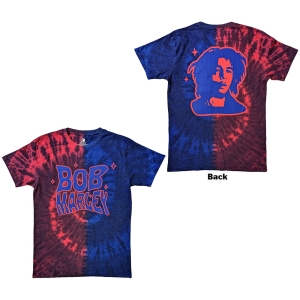 Bob Marley - Trippy Text Uni Red/Blue Dip-Dye T-Shirt i gruppen MERCHANDISE / T-shirt / Reggae hos Bengans Skivbutik AB (5638745r)