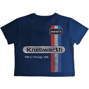 Oasis - Knebworth 96 Lady Navy Crop Top i gruppen MERCHANDISE / T-shirt / Pop-Rock hos Bengans Skivbutik AB (5638780r)