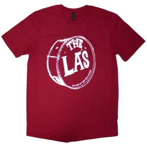 The La's - White Drum Head Logo Uni Red T-Shirt i gruppen MERCHANDISE / T-shirt / Pop-Rock hos Bengans Skivbutik AB (5638809r)