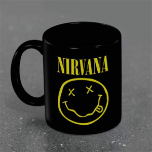 Nirvana - Smiley Black Pod Mug i gruppen MERCHANDISE / Mugg / Pop-Rock hos Bengans Skivbutik AB (5639336)