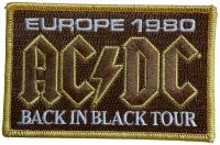 Ac/Dc - Patch Europe 1980 Back In Black Tou i gruppen MERCHANDISE / Tygmärke / Hårdrock hos Bengans Skivbutik AB (5639486)