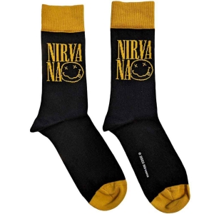 Nirvana - Logo Stacked Uni Bl Socks (Eu 36-40) i gruppen MERCHANDISE /  /  hos Bengans Skivbutik AB (5641790)