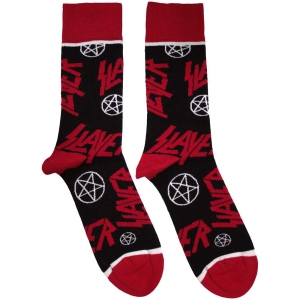 Slayer - Logos And Pentegrams Uni Bl Socks (Eu 36-40) i gruppen MERCHANDISE /  /  hos Bengans Skivbutik AB (5641821)