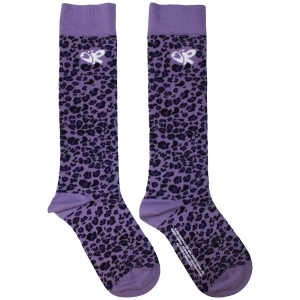 Olivia Rodrigo - Leopard Print Uni Purp Knee Socks (Eu 36-40) i gruppen MERCHANDISE /  /  hos Bengans Skivbutik AB (5641846)