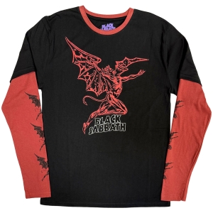 Black Sabbath - Red Henry Wavy Logo Uni Bl/Red Layered Longsleeve i gruppen MERCHANDISE / T-shirt / Hårdrock hos Bengans Skivbutik AB (5643855r)