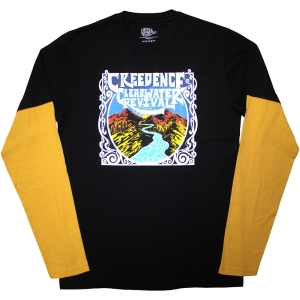 Creedence Clearwater Revival - River Uni Bl/Yell Layered Longsleeve i gruppen MERCHANDISE / T-shirt / Pop-Rock hos Bengans Skivbutik AB (5643856r)