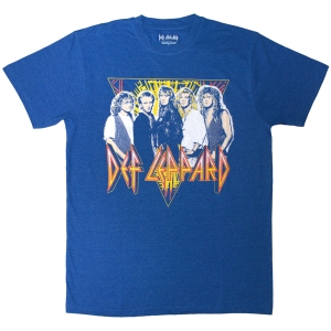 Def Leppard - Band Photo Uni Blue T-Shirt i gruppen MERCHANDISE / T-shirt / Hårdrock hos Bengans Skivbutik AB (5643859r)