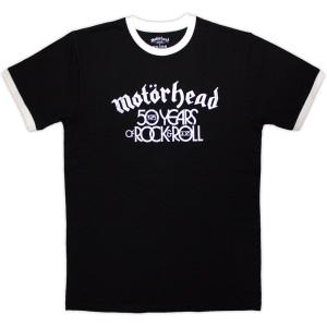 Motorhead - 50 Years Text Lock Up Ringer Uni Bl T-Shirt i gruppen MERCHANDISE / T-shirt / Hårdrock hos Bengans Skivbutik AB (5643870r)
