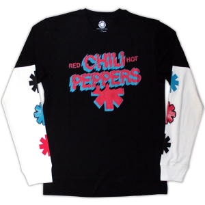 Red Hot Chili Peppers - Shock Logo Uni Bl/Wht Layered Longsleeve i gruppen MERCHANDISE / T-shirt / Pop-Rock hos Bengans Skivbutik AB (5644796r)