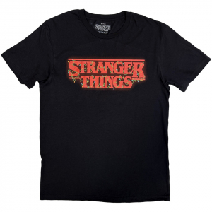 Stranger Things - Logo With Christmas Lights Uni Bl T-Shirt (M) i gruppen MERCHANDISE / T-shirt / Film-Musikal hos Bengans Skivbutik AB (5648934)