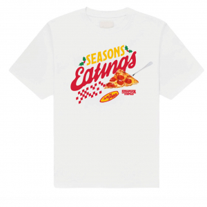 Stranger Things - Season Of Eating Pizza Uni Wht T-Shirt i gruppen MERCHANDISE / T-shirt / Film-Musikal hos Bengans Skivbutik AB (5649141r)