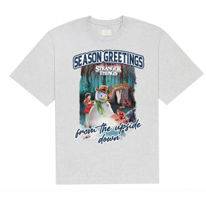 Stranger Things - Greetings Uni Grey T-Shirt i gruppen MERCHANDISE / T-shirt / Film-Musikal hos Bengans Skivbutik AB (5649142r)