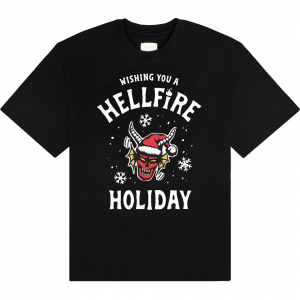 Stranger Things - Wishing You A Hell Fire Uni Bl T-Shirt i gruppen MERCHANDISE / T-shirt / Film-Musikal hos Bengans Skivbutik AB (5649143r)