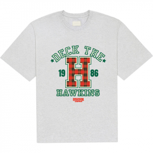 Stranger Things - Deck The Hawkins Uni Grey T-Shirt i gruppen MERCHANDISE / T-shirt / Film-Musikal hos Bengans Skivbutik AB (5649145r)