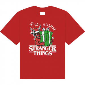 Stranger Things - Ho Ho Hellfire Uni Red T-Shirt i gruppen MERCHANDISE / T-shirt / Film-Musikal hos Bengans Skivbutik AB (5649148r)