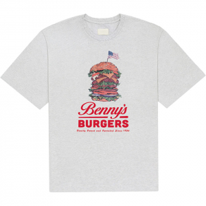 Stranger Things -  Benny’S Burger Uni Grey T-Shirt i gruppen MERCHANDISE / T-shirt / Film-Musikal hos Bengans Skivbutik AB (5649155r)