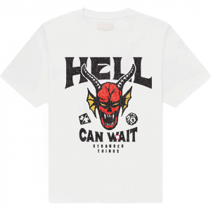 Stranger Things - Hell Can Wait Uni Wht T-Shirt i gruppen MERCHANDISE / T-shirt / Film-Musikal hos Bengans Skivbutik AB (5649169r)