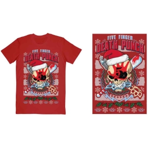 Five Finger Death Punch - Zombie Kill Xmas Uni Red T-Shirt  (L) i gruppen MERCHANDISE / T-shirt / Hårdrock hos Bengans Skivbutik AB (5651449)