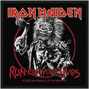 Iron Maiden - Run For Your Lives Standard Patch i gruppen MERCHANDISE / Tygmärke / Hårdrock hos Bengans Skivbutik AB (5653136)
