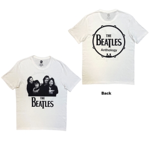 The Beatles - Group Photo Anthology Drum Uni Wht T-Shirt i gruppen MERCHANDISE / T-shirt / Kommande / Pop-Rock hos Bengans Skivbutik AB (5658948r)