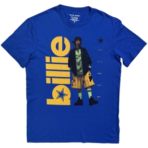 Billie Eilish - Billie Uni Blue T-Shirt i gruppen MERCHANDISE / T-shirt / Kommande / Pop-Rock hos Bengans Skivbutik AB (5658954r)