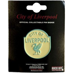 Rock Off - City Of Liverpool Emblem Cyan Pin Badge i gruppen ÖVRIGT / Merchandise hos Bengans Skivbutik AB (5663238)