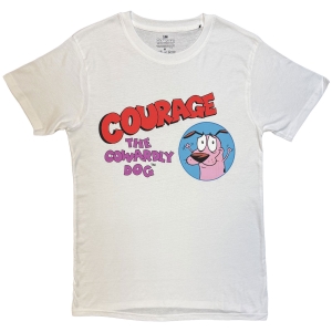 Courage The Cowardly Dog - Logo Uni Wht T-Shirt i gruppen MERCHANDISE / T-shirt / Nyheter / hos Bengans Skivbutik AB (5663598r)