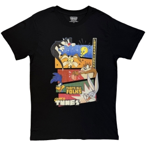 Looney Tunes - That's All Folks Block Graphic Uni Bl T-Shirt i gruppen MERCHANDISE / T-shirt / Nyheter / hos Bengans Skivbutik AB (5663603r)