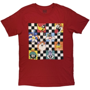 Looney Tunes - Checkered Characters Uni Red T-Shirt i gruppen MERCHANDISE / T-shirt / Nyheter /  hos Bengans Skivbutik AB (5663604r)
