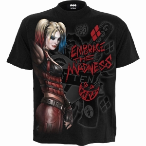 Dc Comics - Harley Quinn - Embrace Madness - T-Shirt i gruppen MERCHANDISE / T-shirt / Nyheter / Film-Musikal hos Bengans Skivbutik AB (5666006r)
