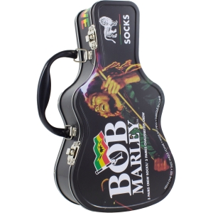 Bob Marley - Logos Guitar Tin Uni 3-Pack Socks i gruppen MERCHANDISE / Strumpor /  /  hos Bengans Skivbutik AB (5667704)