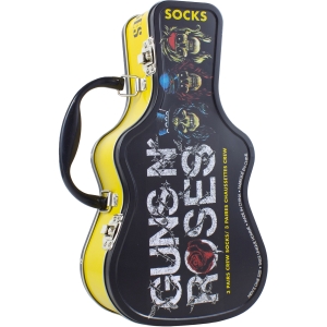 Guns N Roses - Logos Guitar Tin Uni 3-Pack Socks i gruppen MERCHANDISE / Strumpor /  /  hos Bengans Skivbutik AB (5667737)