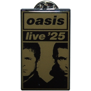 Oasis - Live 25 Gold Split Faces Pin Badge i gruppen MERCHANDISE / Pin-Button Badge /  /  hos Bengans Skivbutik AB (5668615)