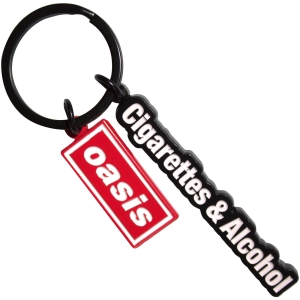 Oasis - Cigarettes & Alcohol Red Decca Logo Charm Keychain i gruppen MERCHANDISE / Nyckelring / / hos Bengans Skivbutik AB (5668626)