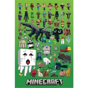 Game Poster - Minecraft (Character Montage)  Poster 91,5 X 61 Cm i gruppen MERCHANDISE / Poster / Game Soundtrack hos Bengans Skivbutik AB (5669222)