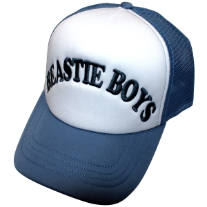 Beastie Boys - Text Logo Wht/Denim Mesh-Back Cap i gruppen MERCHANDISE / Merch / Kommande / Hip Hop-Rap hos Bengans Skivbutik AB (5671078)