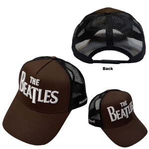The Beatles - Drop T Logo & Apple Brown/Bl Mesh-Back Cap i gruppen MERCHANDISE / Keps /  /  hos Bengans Skivbutik AB (5671083)