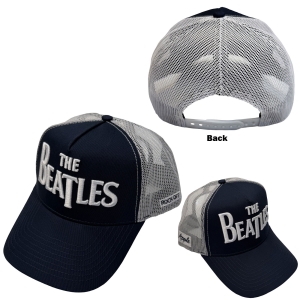 The Beatles - Drop T Logo & Apple Navy/Wht Mesh-Back Cap i gruppen MERCHANDISE / Keps /  /  hos Bengans Skivbutik AB (5671086)