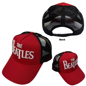 The Beatles - Drop T Logo & Apple Red/Bl Mesh-Back Cap i gruppen MERCHANDISE / Keps /  /  hos Bengans Skivbutik AB (5671087)