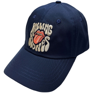The Rolling Stones - Swirl Tongue Logo Navy Baseball Cap i gruppen MERCHANDISE / Keps /  /  hos Bengans Skivbutik AB (5671120)