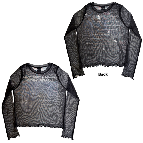 Billie Eilish - Hmhas Tracklist Lady Bl Mesh Crop i gruppen MERCHANDISE / T-shirt / Nyheter / Pop-Rock hos Bengans Skivbutik AB (5673990r)