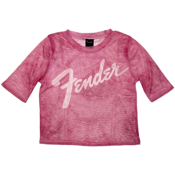 Fender - Classic Logo Lady Pink Mesh Crop i gruppen MERCHANDISE / T-shirt / Nyheter / Pop-Rock hos Bengans Skivbutik AB (5674000r)