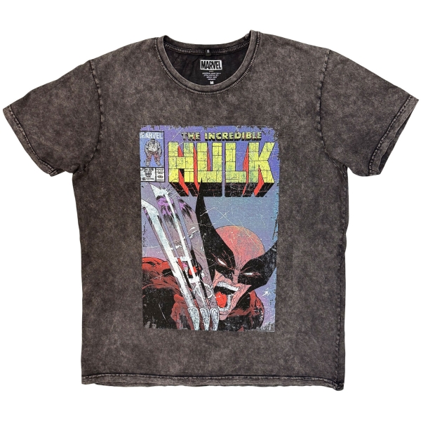 Marvel Comics - Incredible Hulk Wolverine Stone Wash Uni Char T-Shirt i gruppen MERCHANDISE / T-shirt / Nyheter / Film-Musikal hos Bengans Skivbutik AB (5674006r)