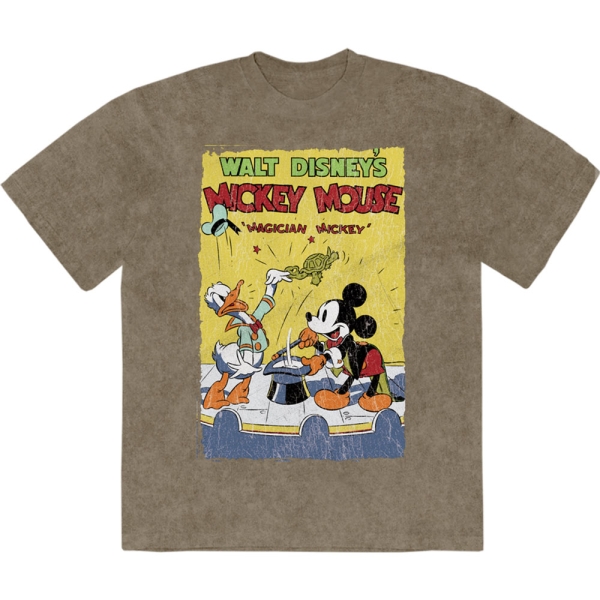 Disney - Mickey Magician Stone Wash Uni Green T-Shirt i gruppen MERCHANDISE / T-shirt / Nyheter / Film-Musikal hos Bengans Skivbutik AB (5674019r)