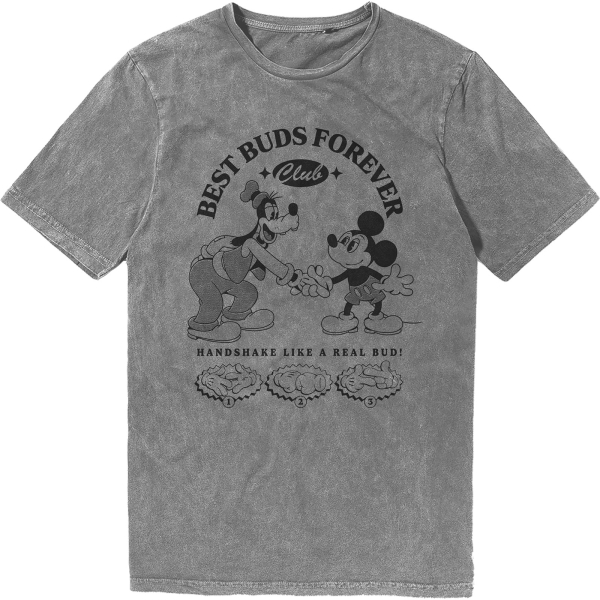 Disney - Mm Best Buds Forever Club Stone Wash Uni Grey T-Shirt i gruppen MERCHANDISE / T-shirt / Nyheter / Film-Musikal hos Bengans Skivbutik AB (5674023r)