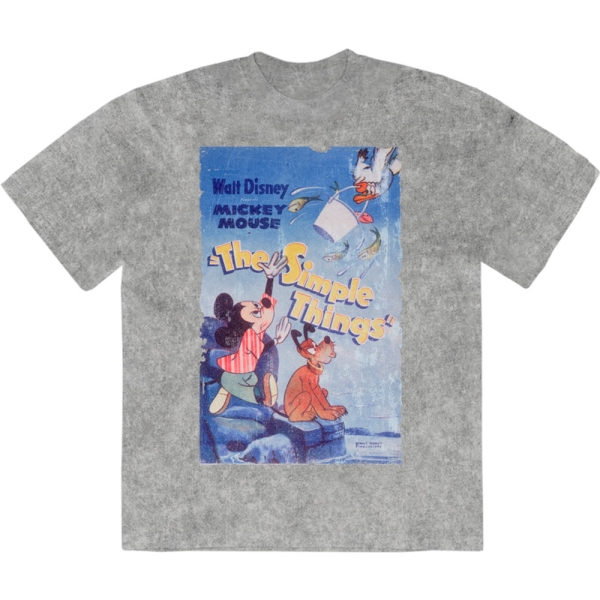 Disney - Mickey The Simple Things Stone Wash Uni Grey T-Shirt i gruppen MERCHANDISE / T-shirt / Nyheter / Film-Musikal hos Bengans Skivbutik AB (5674025r)