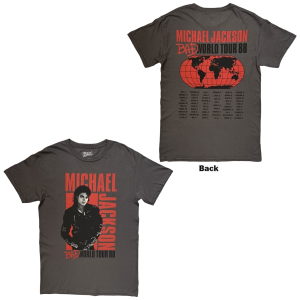 Michael Jackson - Bad World Tour 88 Uni Char T-Shirt i gruppen MERCHANDISE / T-shirt / Nyheter / Pop-Rock hos Bengans Skivbutik AB (5674538r)