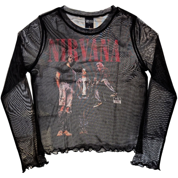 Nirvana - In Utero Band Photo Lady Bl Mesh Crop T-Shirt i gruppen MERCHANDISE / T-shirt / Nyheter / Pop-Rock hos Bengans Skivbutik AB (5674541r)