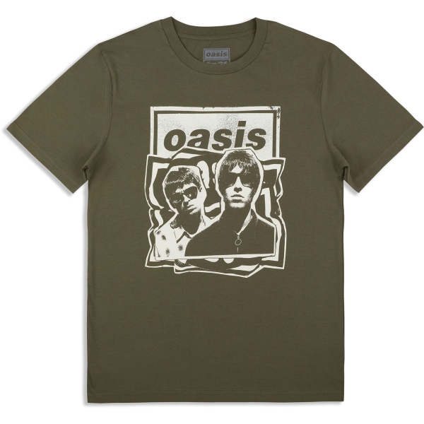 Oasis - Paper Cut Out Photo Khaki T-Shirt i gruppen MERCHANDISE / T-shirt / Nyheter / Pop-Rock hos Bengans Skivbutik AB (5674548r)